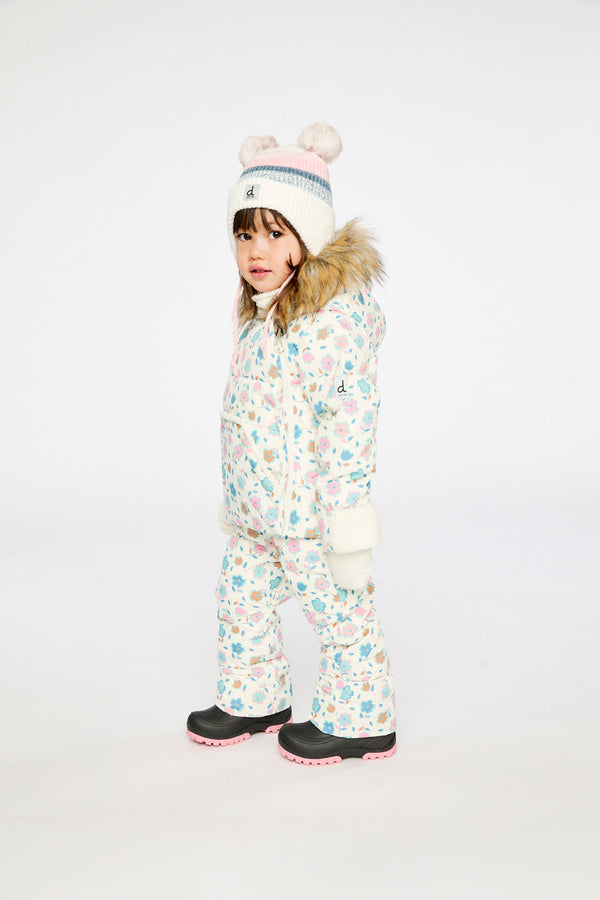 Baby Snug One Piece Snowsuit Adapted For Car Seats White With Floral Print - J10B701_1J003
