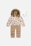Baby Snug One Piece Snowsuit Adapted For Car Seats Blue Dinosaur Print - J10B701_1J006