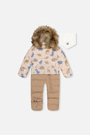 Baby Snug One Piece Snowsuit Adapted For Car Seats Blue Dinosaur Print - J10B701_1J006