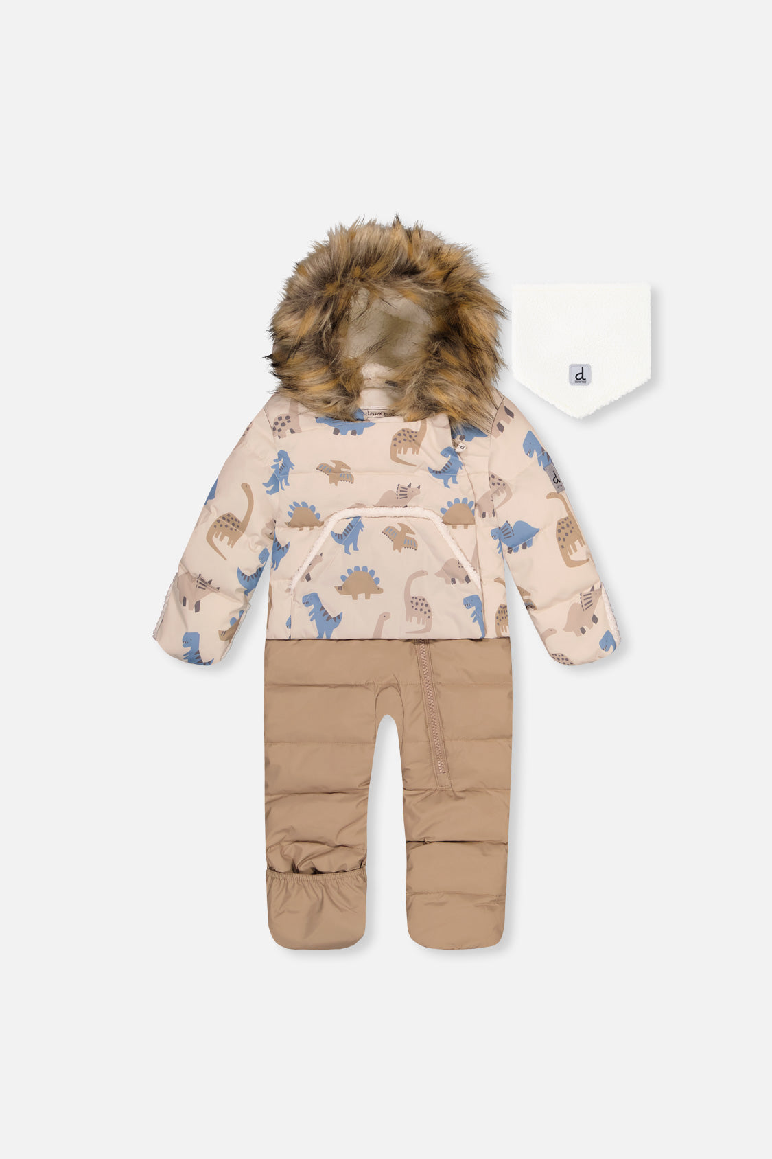 Baby Snug One Piece Snowsuit Adapted For Car Seats Blue Dinosaur Print - J10B701_1J006