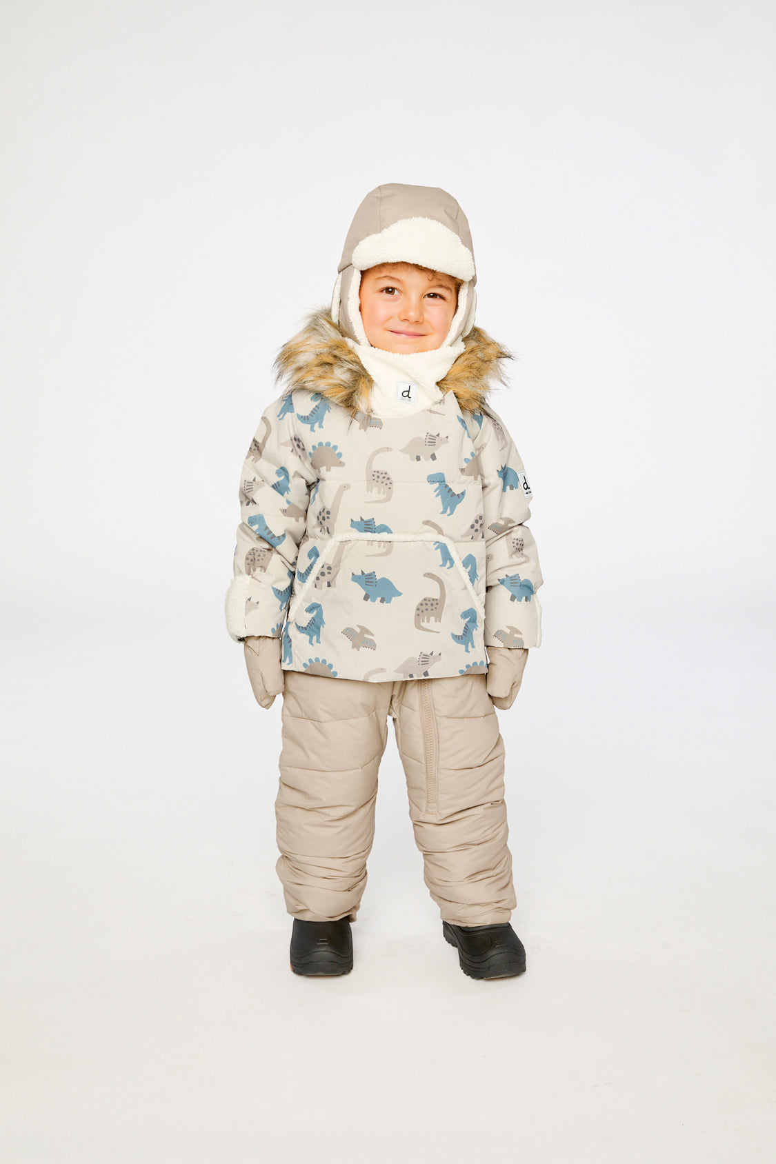 Baby Snug One Piece Snowsuit Adapted For Car Seats Blue Dinosaur Print - J10B701_1J006