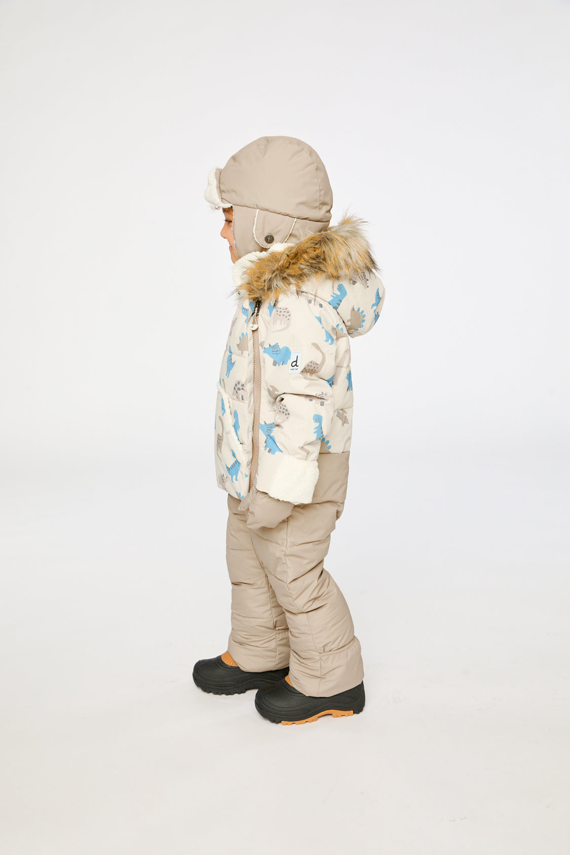 Baby Snug One Piece Snowsuit Adapted For Car Seats Blue Dinosaur Print - J10B701_1J006
