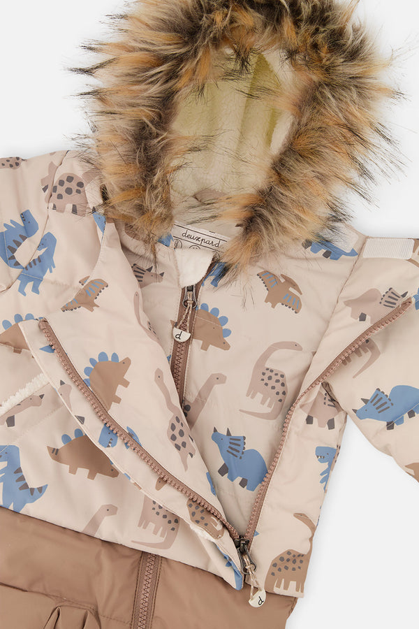 Baby Snug One Piece Snowsuit Adapted For Car Seats Blue Dinosaur Print - J10B701_1J006