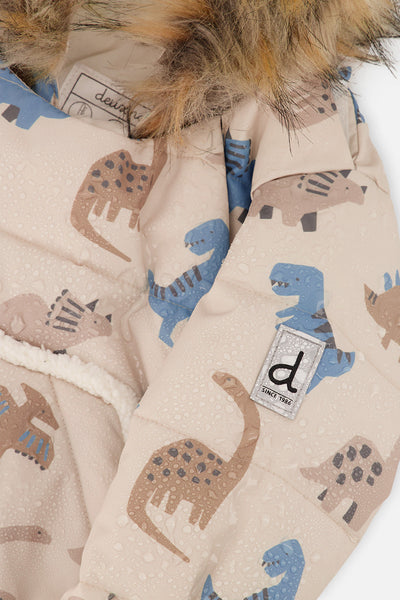 Baby Snug One Piece Snowsuit Adapted For Car Seats Blue Dinosaur Print - J10B701_1J006