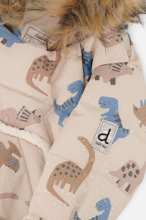 Baby Snug One Piece Snowsuit Adapted For Car Seats Blue Dinosaur Print - J10B701_1J006