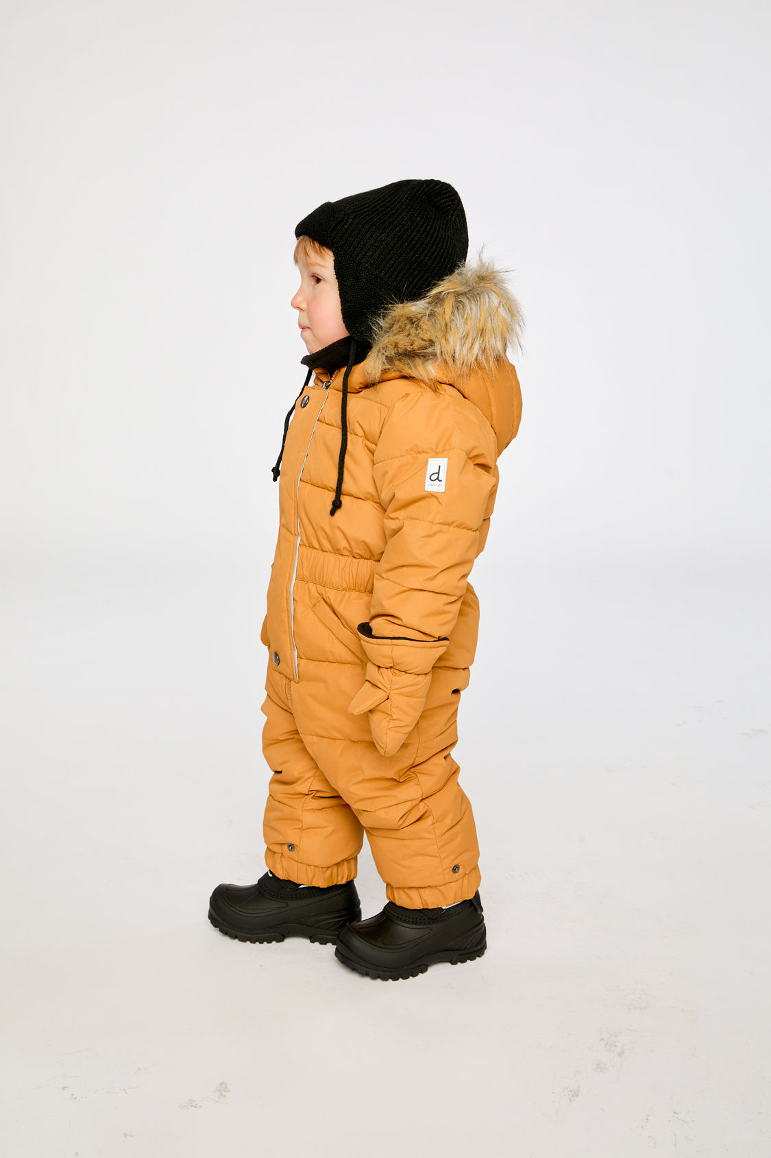Baby Original One Piece Puffy Snowsuit With Removable Mittens And Boots Brown Sugar - J10B702_01740