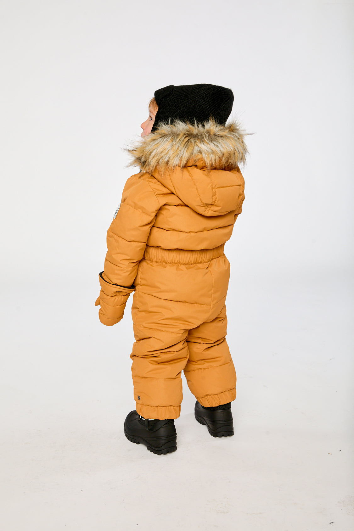 Baby Original One Piece Puffy Snowsuit With Removable Mittens And Boots Brown Sugar - J10B702_01740