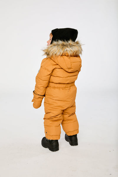 Baby Original One Piece Puffy Snowsuit With Removable Mittens And Boots Brown Sugar - J10B702_01740