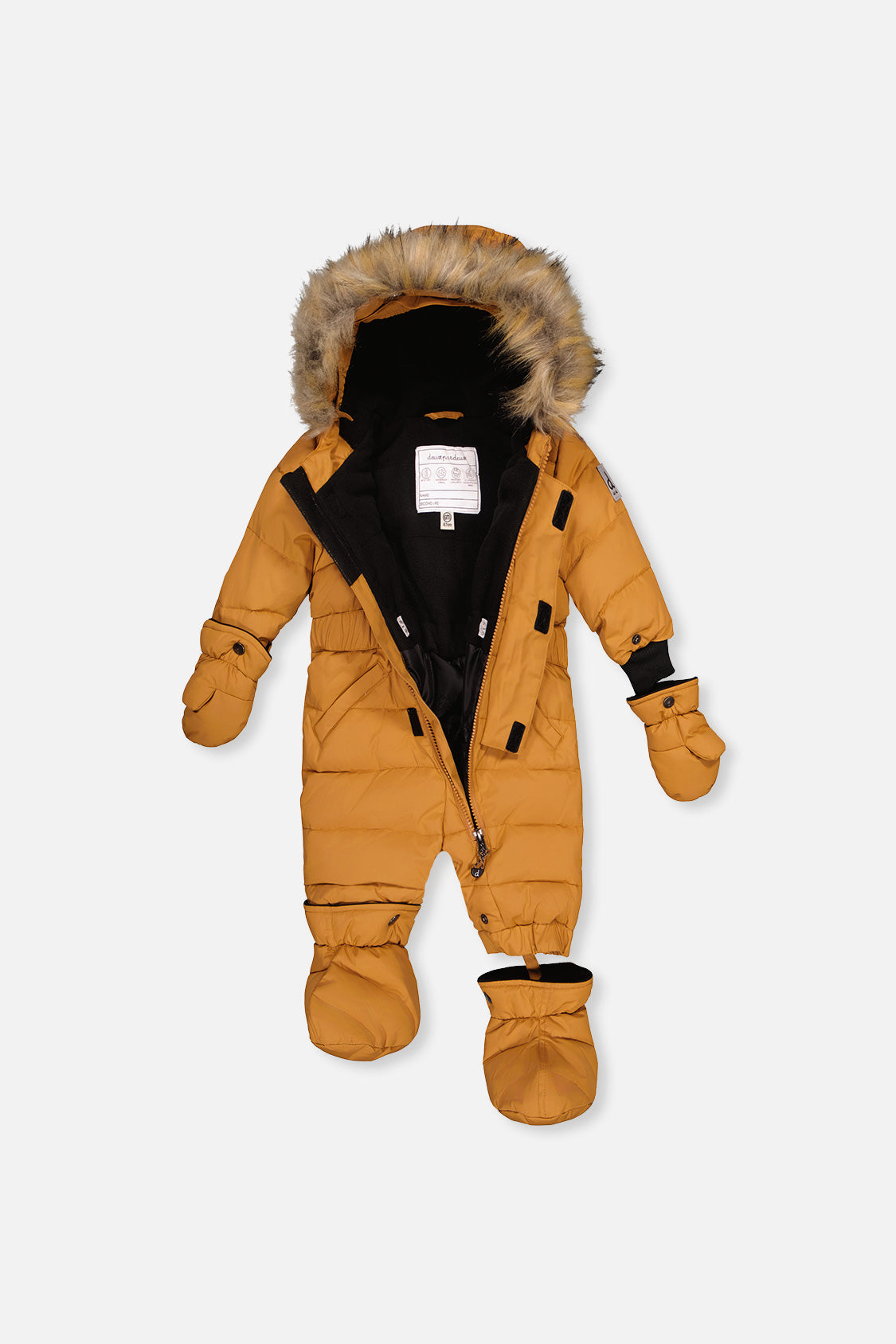 Baby Original One Piece Puffy Snowsuit With Removable Mittens And Boots Brown Sugar - J10B702_01740