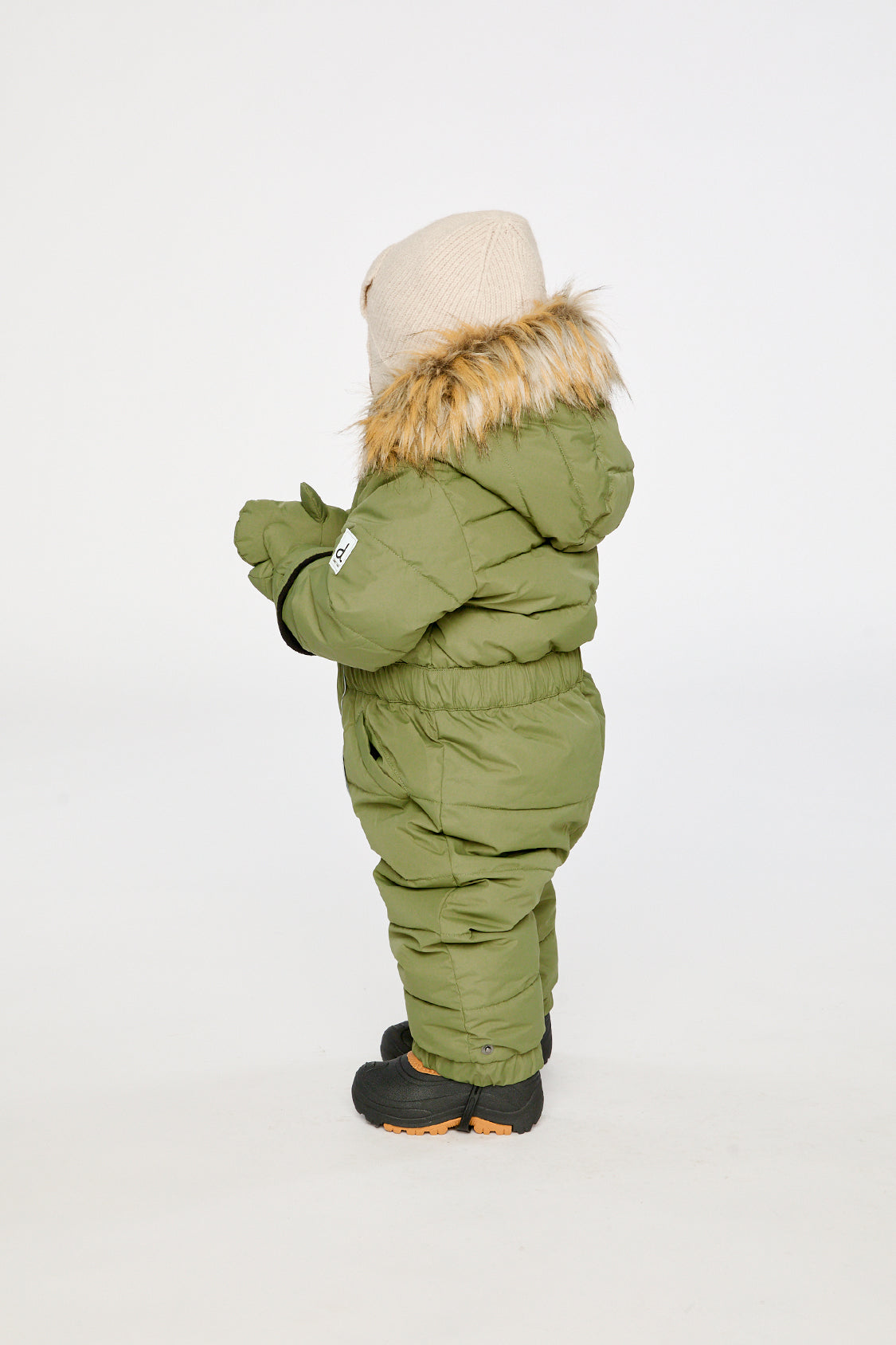 Baby Original One Piece Puffy Snowsuit With Removable Mittens And Boots Olive Green - J10B702_03090