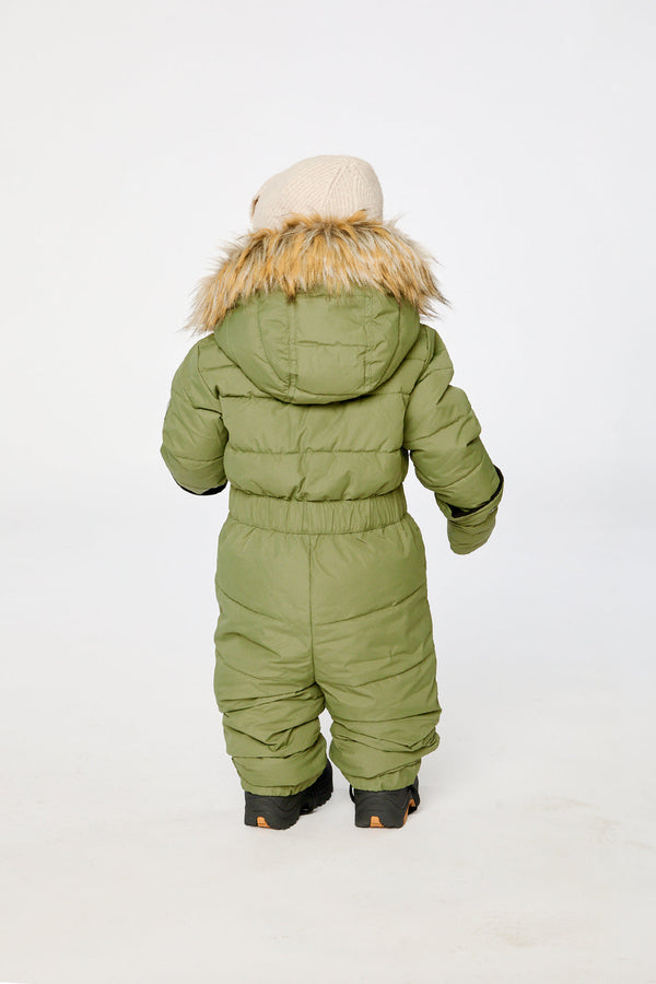Baby Original One Piece Puffy Snowsuit With Removable Mittens And Boots Olive Green - J10B702_03090