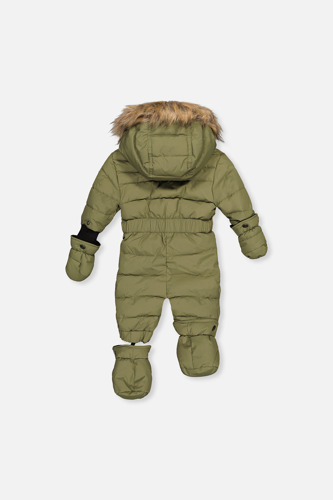 Baby Original One Piece Puffy Snowsuit With Removable Mittens And Boots Olive Green - J10B702_03090