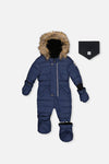 Baby Original One Piece Puffy Snowsuit With Removable Mittens And Boots Dark Blue - J10B702_04013