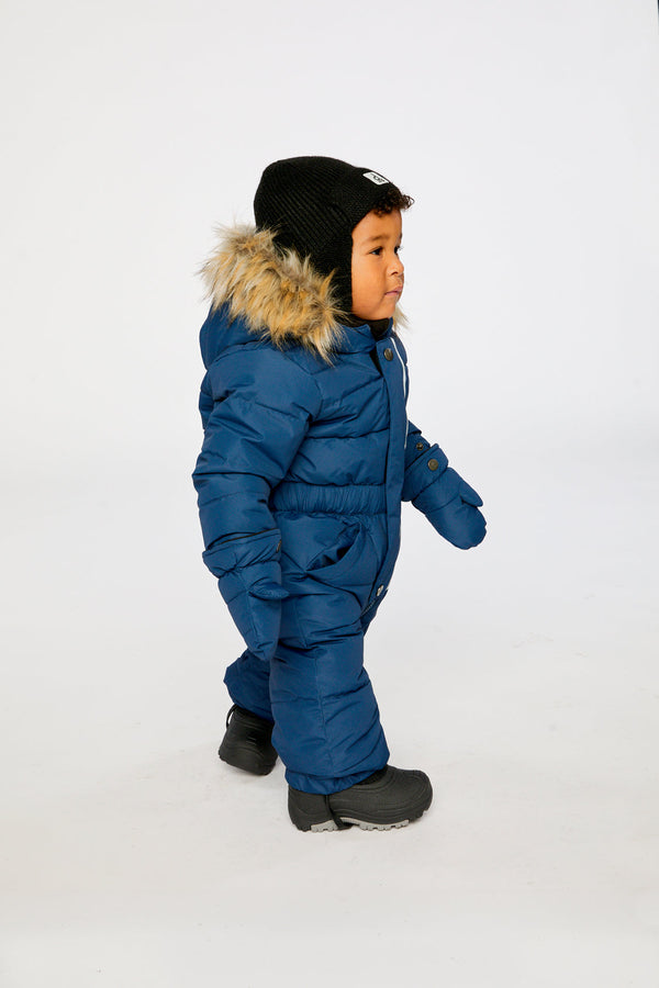 Baby Original One Piece Puffy Snowsuit With Removable Mittens And Boots Dark Blue - J10B702_04013