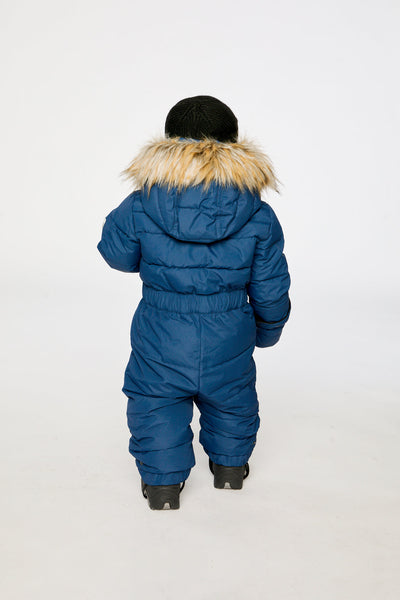 Baby Original One Piece Puffy Snowsuit With Removable Mittens And Boots Dark Blue - J10B702_04013