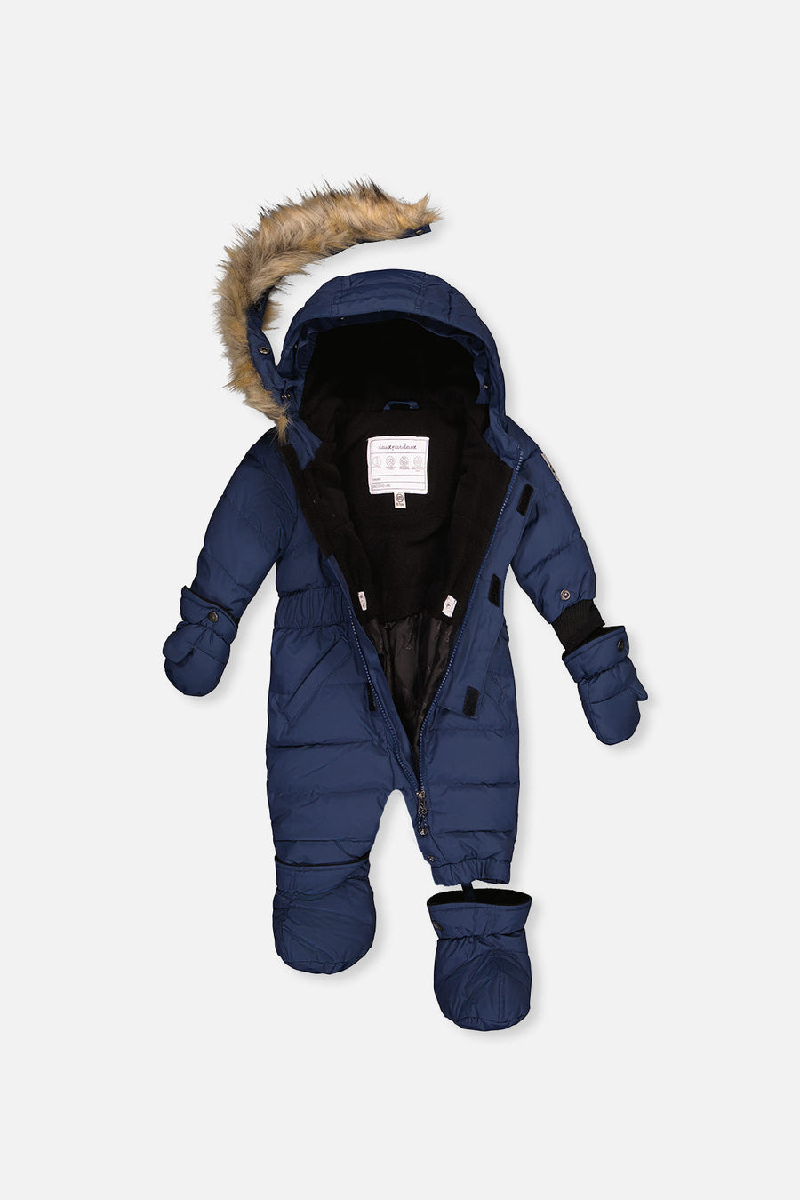 Baby Original One Piece Puffy Snowsuit With Removable Mittens And Boots Dark Blue - J10B702_04013