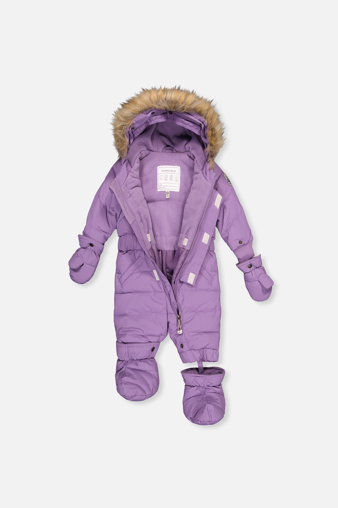 Baby Original One Piece Puffy Snowsuit With Removable Mittens And Boots Violet - J10B702_05003