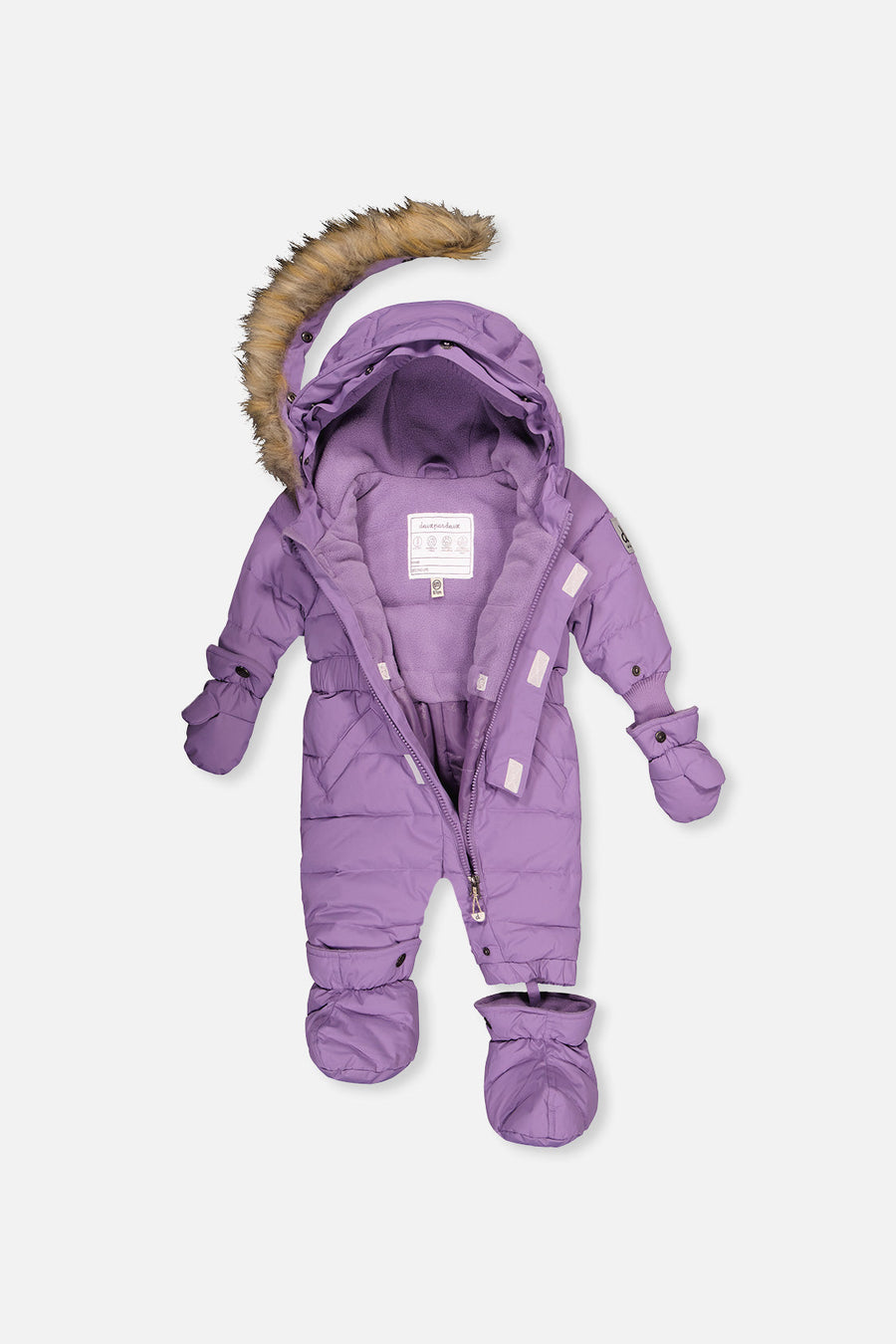 Baby Original One Piece Puffy Snowsuit With Removable Mittens And Boots Violet - J10B702_05003