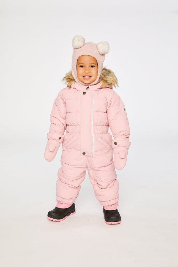 Baby Original One Piece Puffy Snowsuit With Removable Mittens And Boots Pale Dusty Pink - J10B702_06220