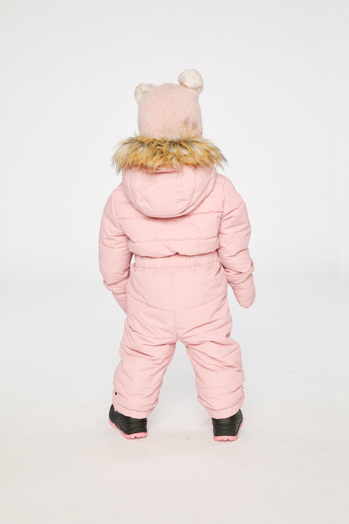 Baby Original One Piece Puffy Snowsuit With Removable Mittens And Boots Pale Dusty Pink - J10B702_06220