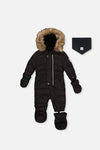 Baby Original One Piece Puffy Snowsuit With Removable Mittens And Boots Black - J10B702_09990