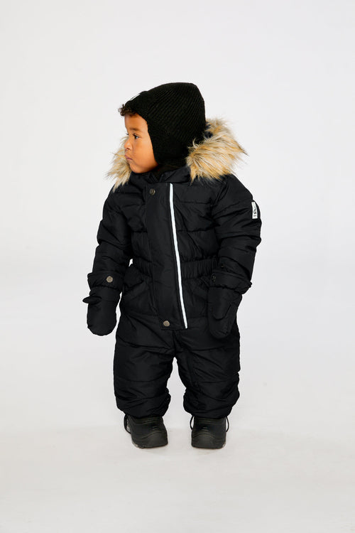 Baby Original One Piece Puffy Snowsuit With Removable Mittens And Boots Black - J10B702_09990