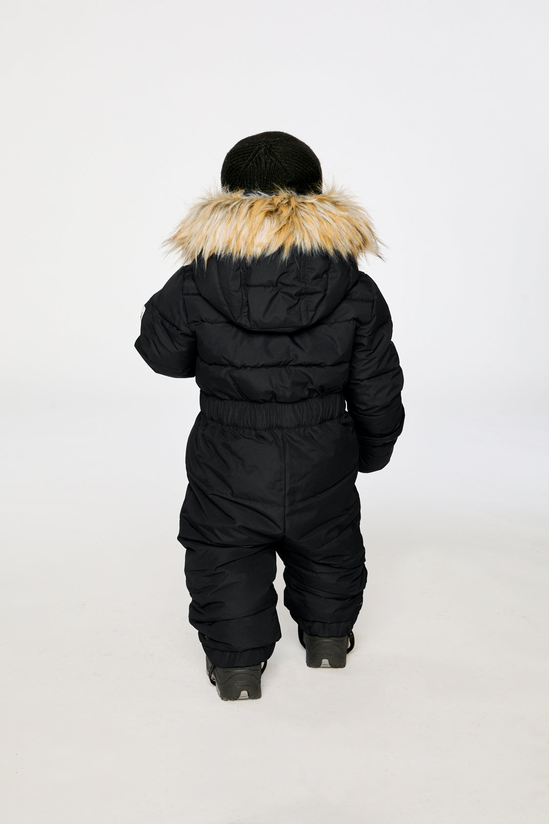 Baby Original One Piece Puffy Snowsuit With Removable Mittens And Boots Black - J10B702_09990