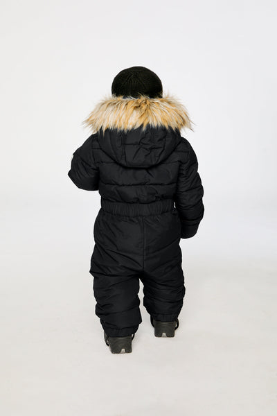 Baby Original One Piece Puffy Snowsuit With Removable Mittens And Boots Black - J10B702_09990