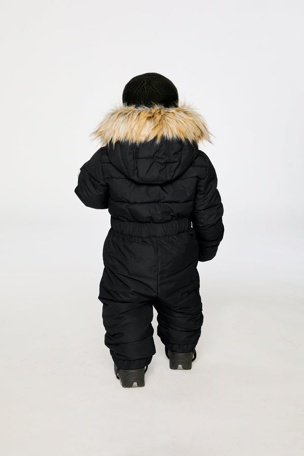 Baby Original One Piece Puffy Snowsuit With Removable Mittens And Boots Black - J10B702_09990