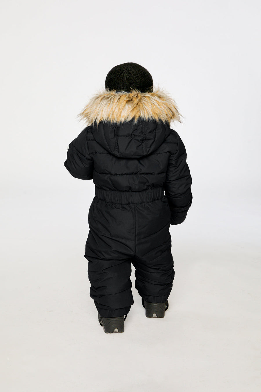 Baby Original One Piece Puffy Snowsuit With Removable Mittens And Boots Black - J10B702_09990