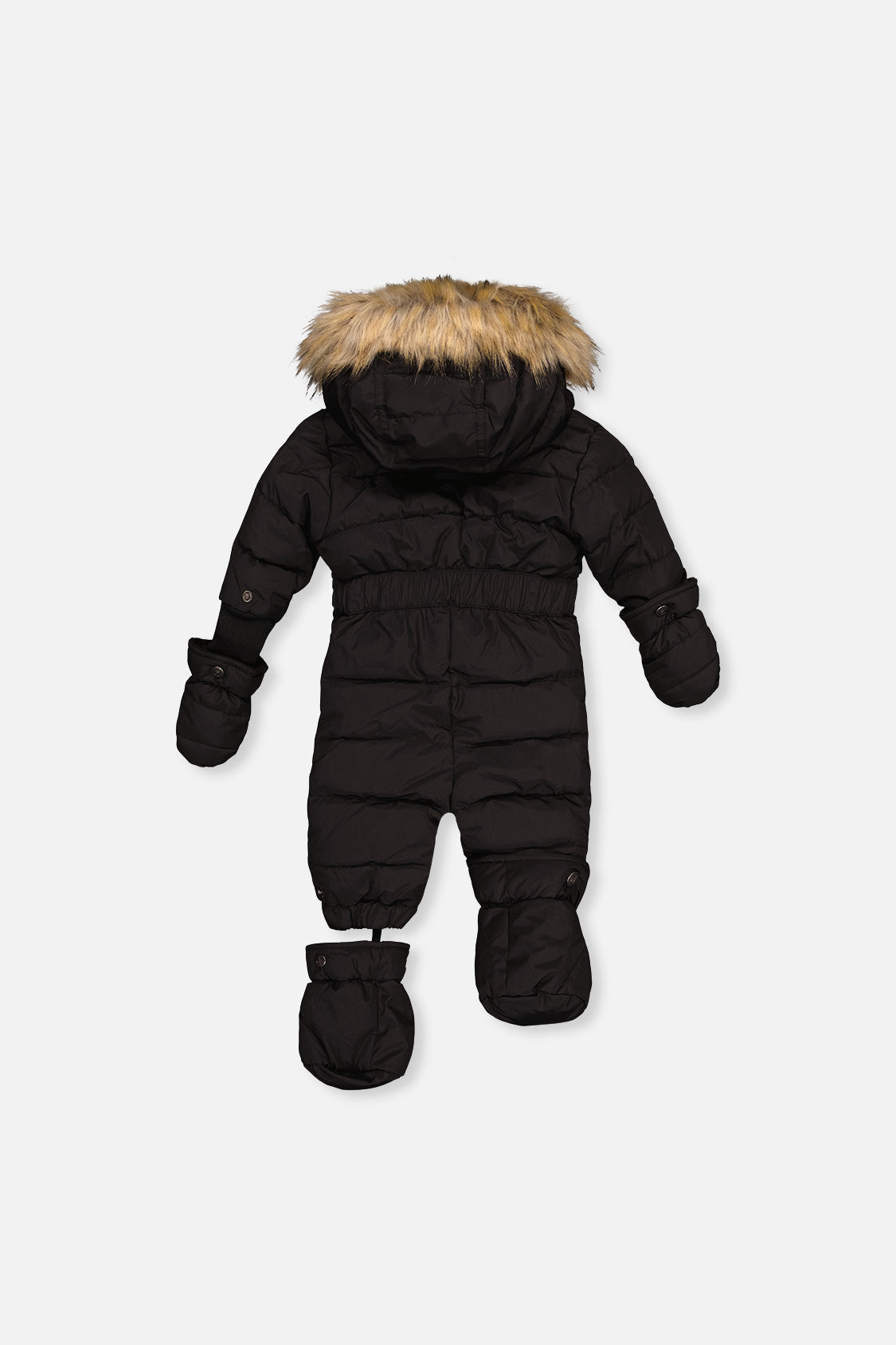 Baby Original One Piece Puffy Snowsuit With Removable Mittens And Boots Black - J10B702_09990