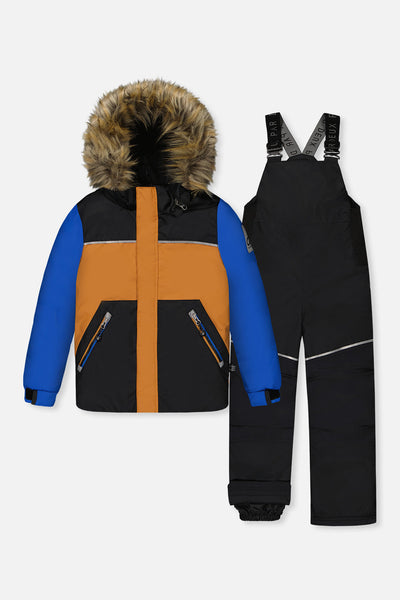 Two Piece Discover Snowsuit Black Brown And Blue - J10DB40_09990