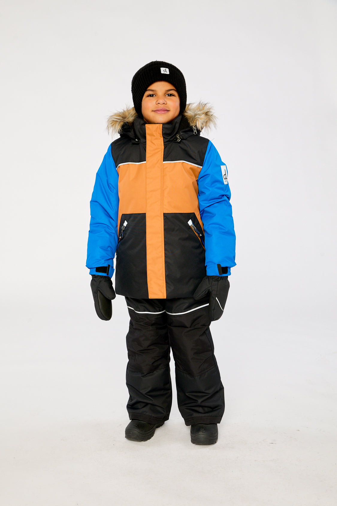 Two Piece Discover Snowsuit Black Brown And Blue - J10DB40_09990
