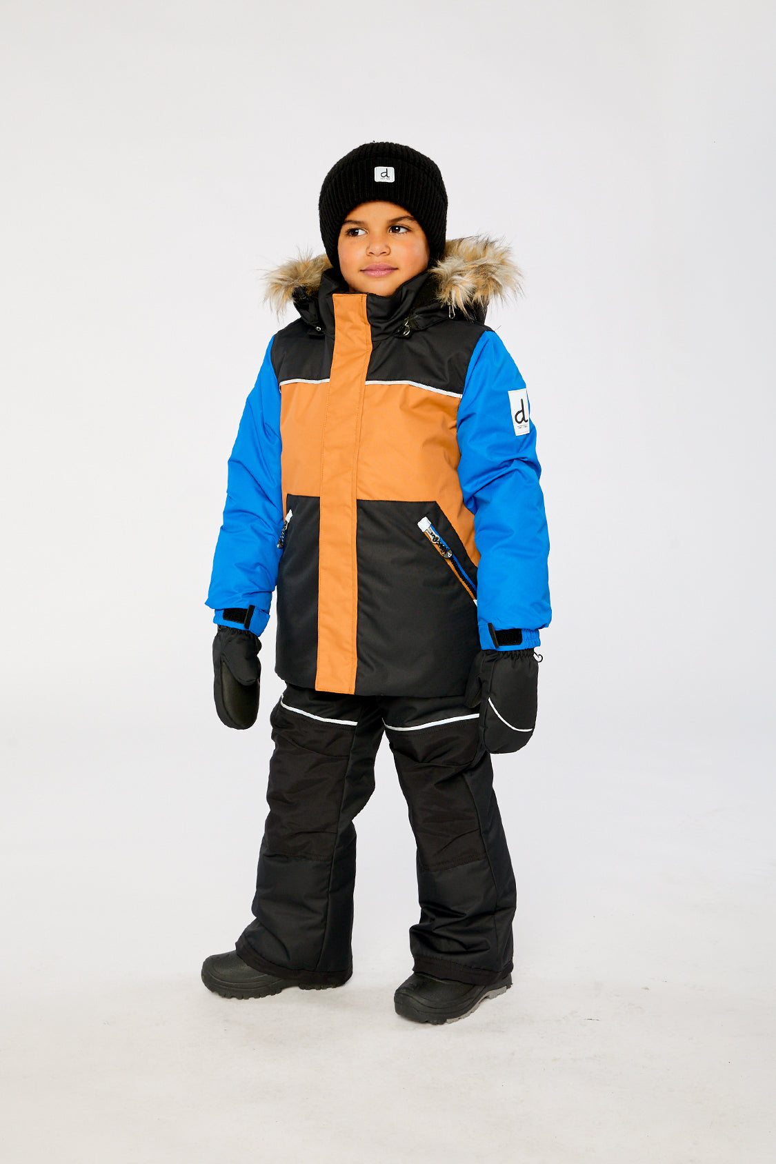Two Piece Discover Snowsuit Black Brown And Blue - J10DB40_09990