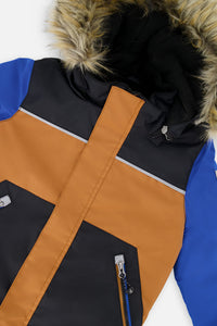 Two Piece Discover Snowsuit Black Brown And Blue - J10DB40_09990