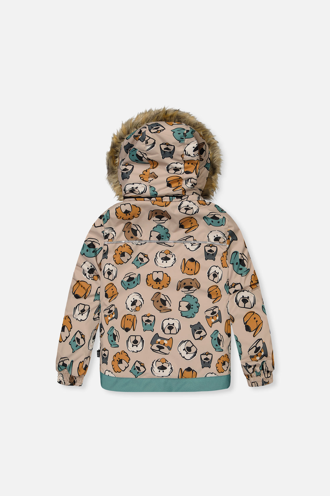Two Piece Discover Snowsuit Beige Printed With Dogs - J10DB40_1J050