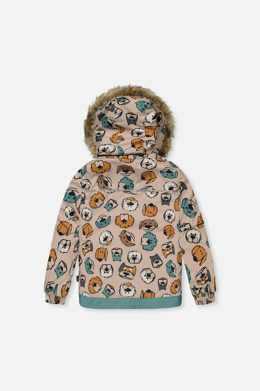Two Piece Discover Snowsuit Beige Printed With Dogs - J10DB40_1J050