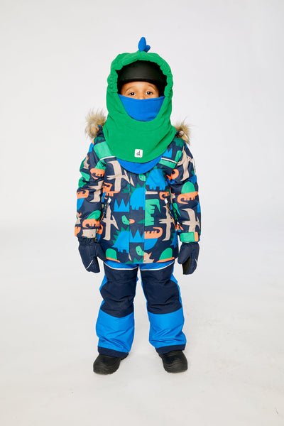 Two Piece Discover Snowsuit Blue Dinosaur Print - J10DB40_1J051