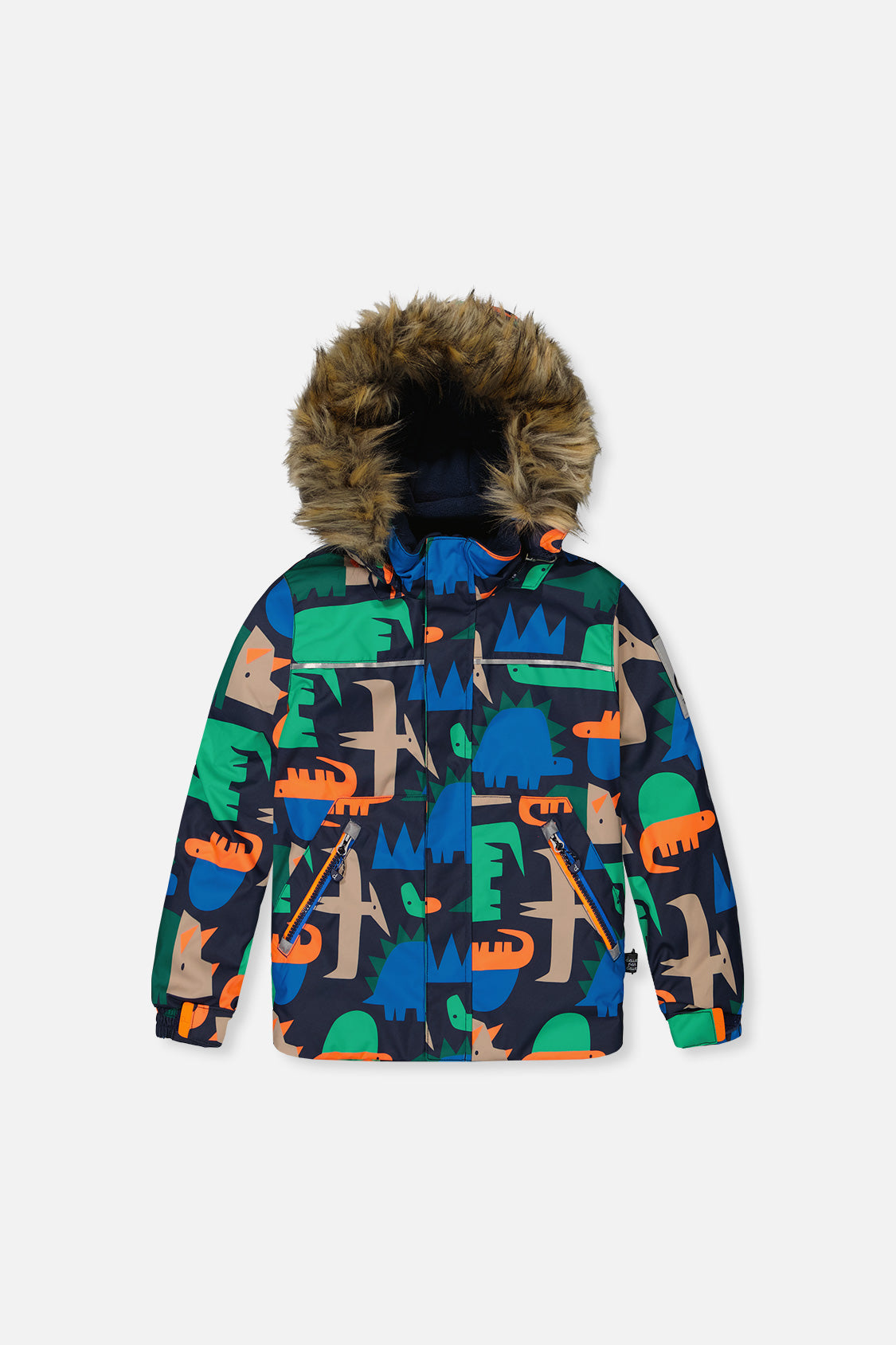 Two Piece Discover Snowsuit Blue Dinosaur Print - J10DB40_1J051