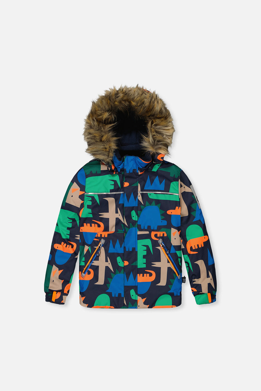 Two Piece Discover Snowsuit Blue Dinosaur Print - J10DB40_1J051