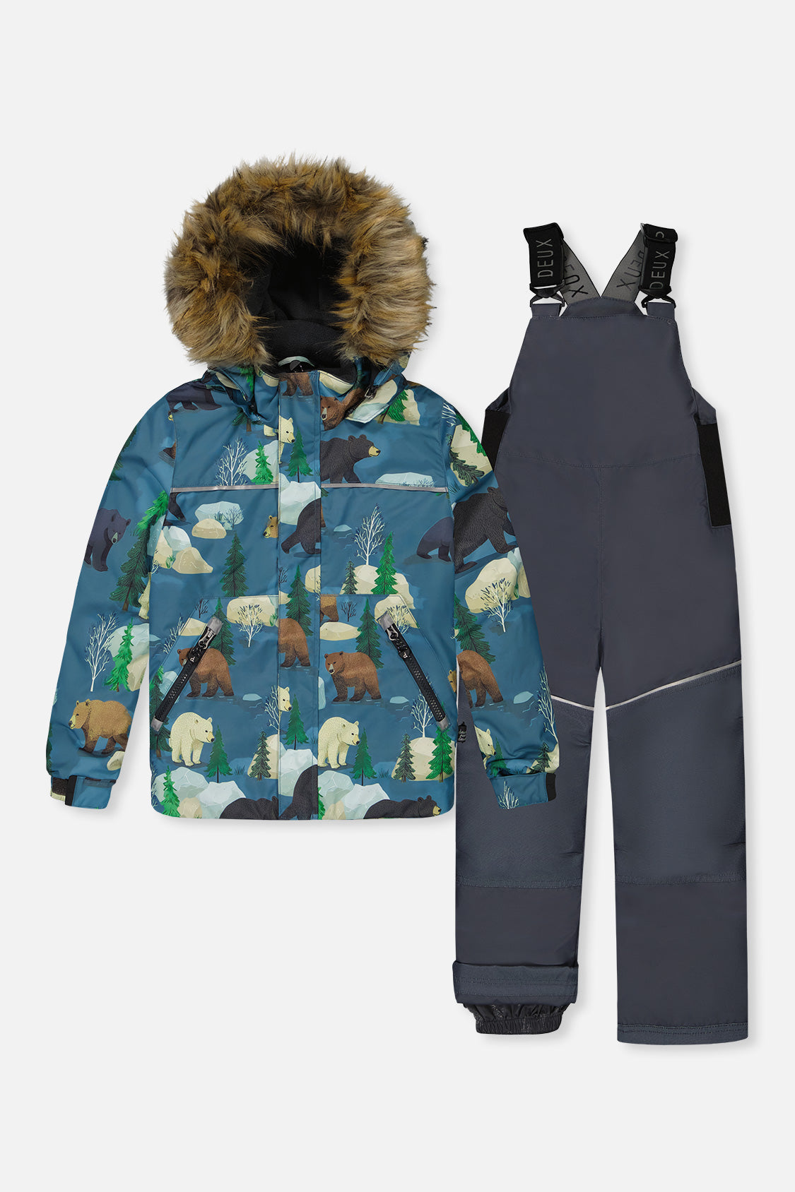 Two Piece Discover Snowsuit Blue Bear Print - J10DB40_1J052