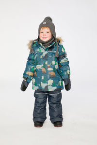 Two Piece Discover Snowsuit Blue Bear Print - J10DB40_1J052