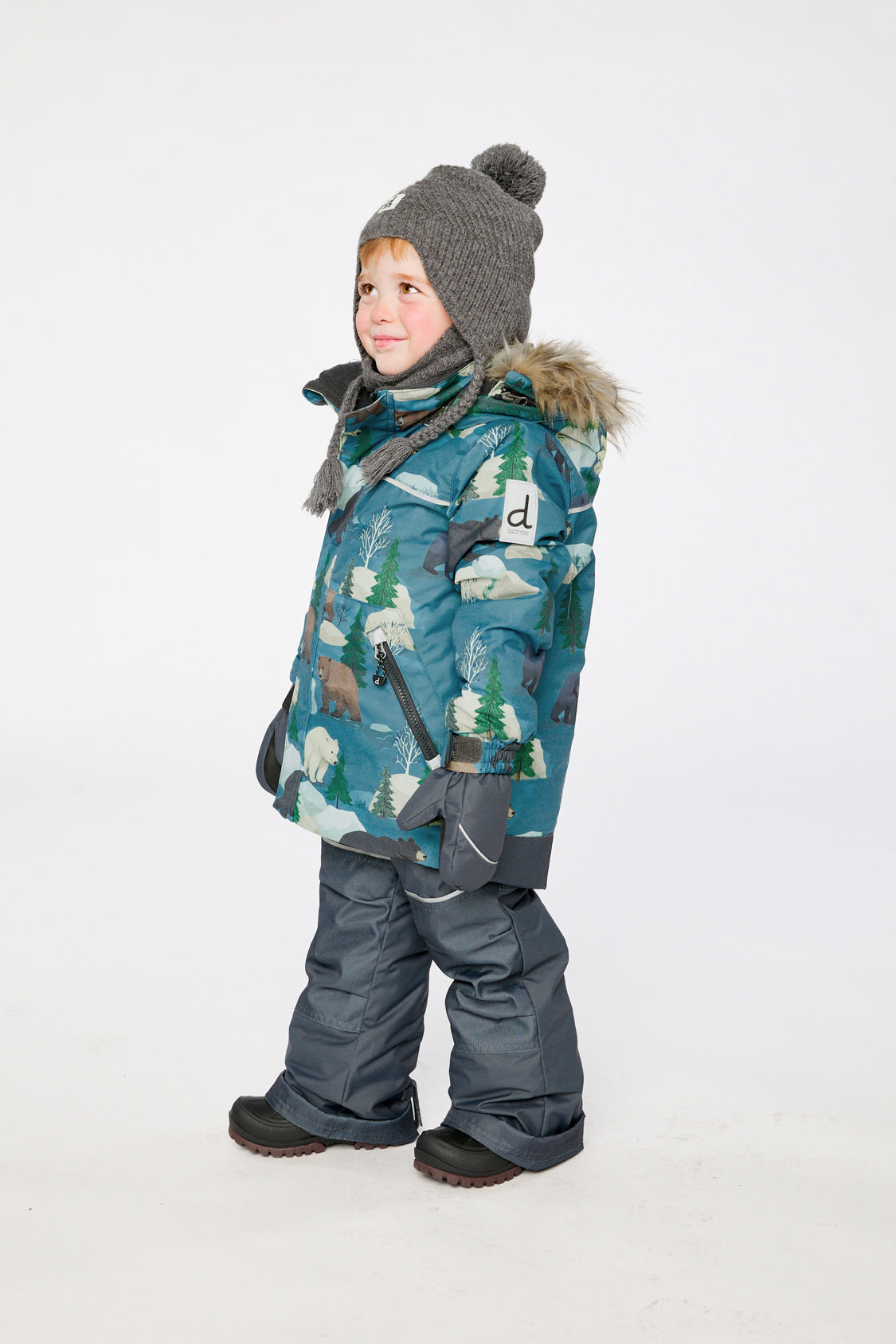 Two Piece Discover Snowsuit Blue Bear Print - J10DB40_1J052