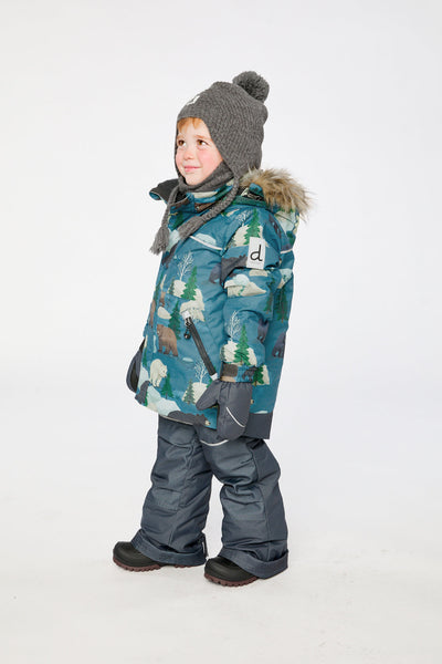 Two Piece Discover Snowsuit Blue Bear Print - J10DB40_1J052