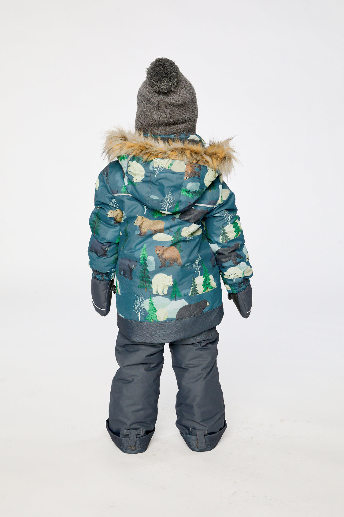 Two Piece Discover Snowsuit Blue Bear Print - J10DB40_1J052