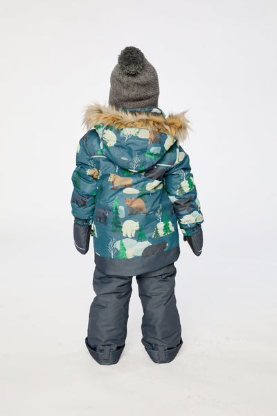 Two Piece Discover Snowsuit Blue Bear Print - J10DB40_1J052
