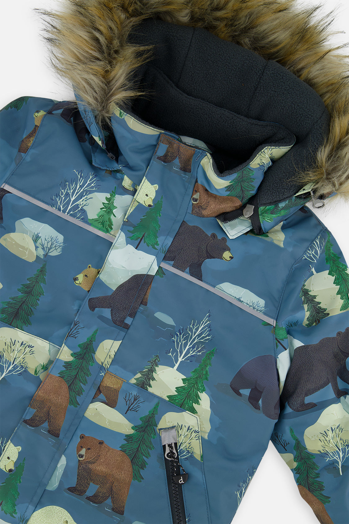 Two Piece Discover Snowsuit Blue Bear Print - J10DB40_1J052
