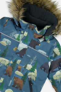 Two Piece Discover Snowsuit Blue Bear Print - J10DB40_1J052