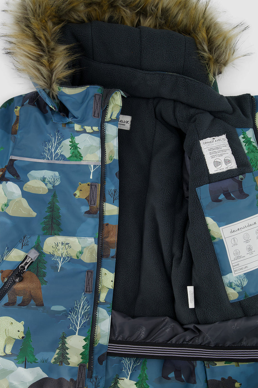 Two Piece Discover Snowsuit Blue Bear Print - J10DB40_1J052