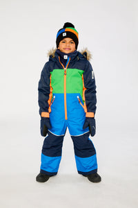 Kids One Piece Discover Snowsuit Blue Green And Orange - J10DB77_04006